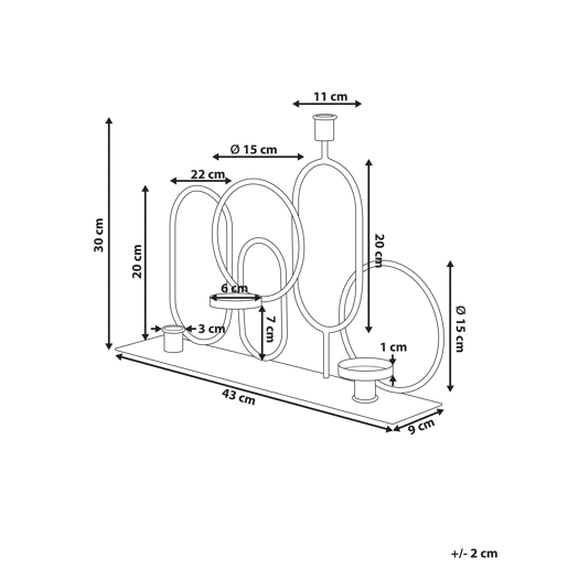 Candelabro COBH Metal 30 cm Preto