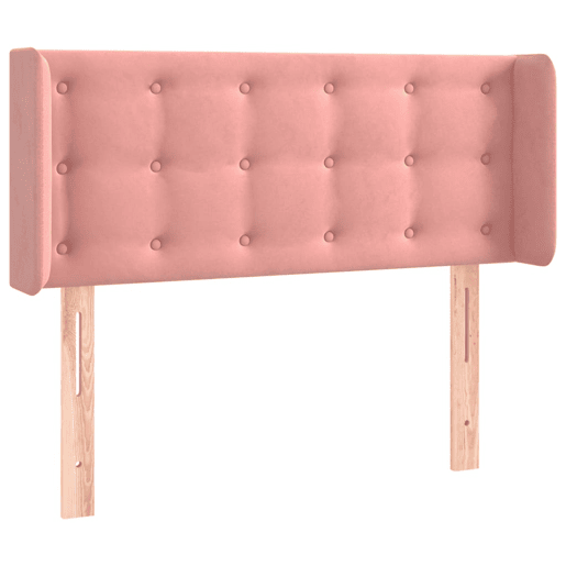 vidaXL Cabeceira de cama c luzes LED veludo 83x16x7888 cm rosa