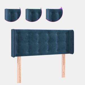 vidaXL Cabeceira de cama c luzes LED veludo 83x16x7888cm azul-escuro