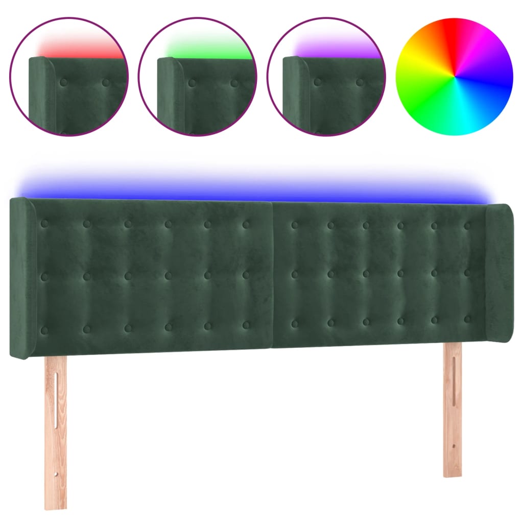 Cabecero Con Led 147 Verde Oscuro