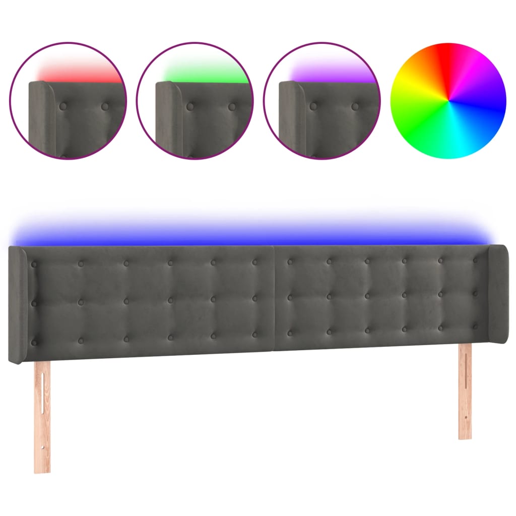 Cabecero Con Led 163 Gris Oscuro