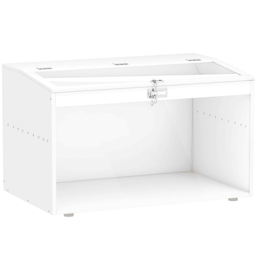 PawHut Gaiola para Hamster Casa para Animais Pequenos com Tampa Abatível e Janela de Acrílico Transparente para Hamsters Anões e Gerbos Pequenos 80x50x50 cm Branco