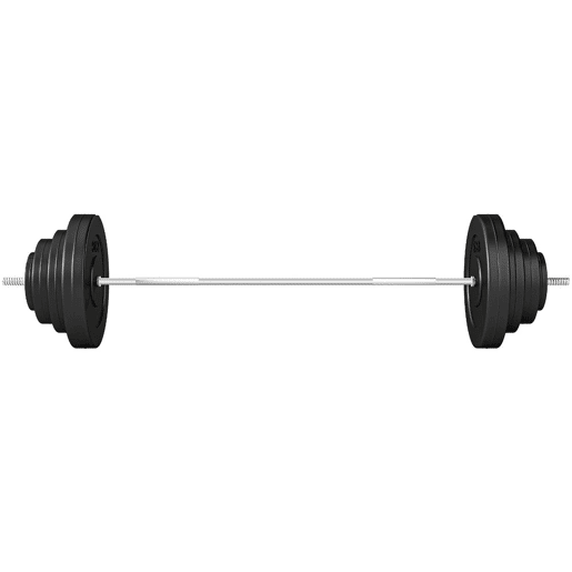 HOMCOM Barra de Pesos 70 kg com Halteres Conjunto de Pesos Ajustáveis com 8 Discos de 1,5kg 5kg 10kg 15kg e 1 Barra para Treino de Força em Casa Ginásio ou Escritório 170x40,5x40,5 cm Preto