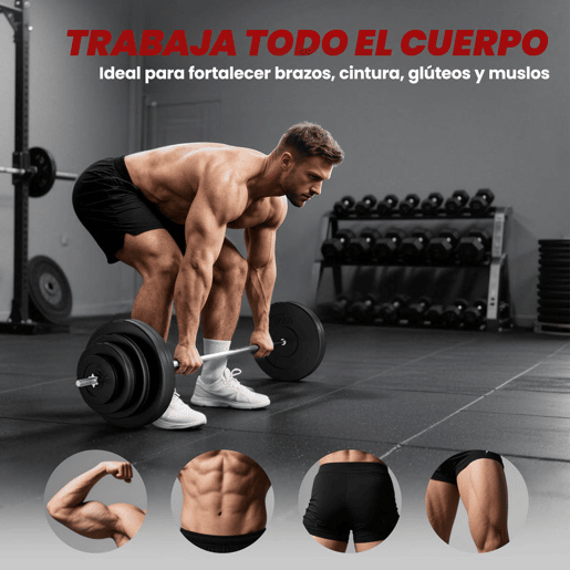 HOMCOM Barra de Pesos 70 kg com Halteres Conjunto de Pesos Ajustáveis com 8 Discos de 1,5kg 5kg 10kg 15kg e 1 Barra para Treino de Força em Casa Ginásio ou Escritório 170x40,5x40,5 cm Preto