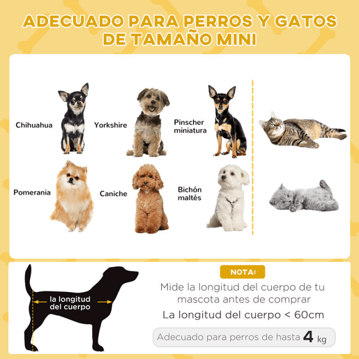 PawHut Cama Elevada para Gatos Cama para Cães Miniatura com Almofada Lavável Corda de Seagrass Estrutura de Madeira e Almofadas Antiderrapantes Sofá para Animais de Estimação para Interior Ø48x24,5 cm Bege
