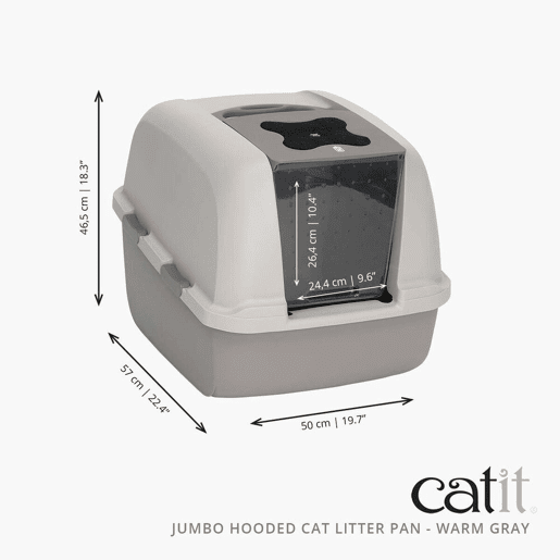 Caixa de Areia para Gatos Catit 46 x 55 x 45 cm Com tampa Jumbo Cinzento Plástico