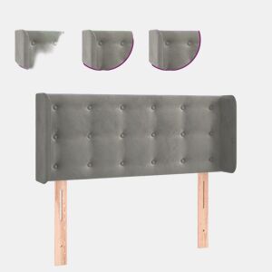 vidaXL Cabeceira de cama c luzes LED veludo 83x16x7888cm cinza-claro