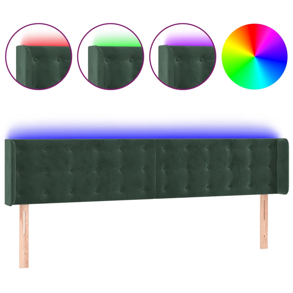 Cabecero Con Led 203 Verde Oscuro