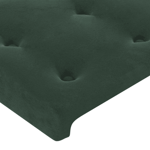 vidaXL Cabeceira cama c luzes LED veludo 203x16x7888 cm verde-escuro