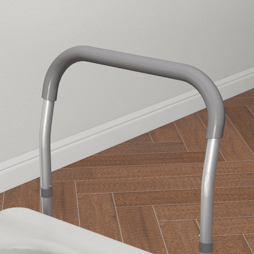 HOMCOM Cadeira Higiénica 4 em 1 Cadeira com Sanita de Alumínio Cadeira de Duche com Altura Ajustável e Almofadas Antiderrapantes Carga 136 kg para Pessoas com Deficiência Grávidas 64x53x70-82 cm Cinza