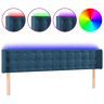 vidaXL Cabeceira cama c luzes LED veludo 183x16x7888 cm azul-escuro