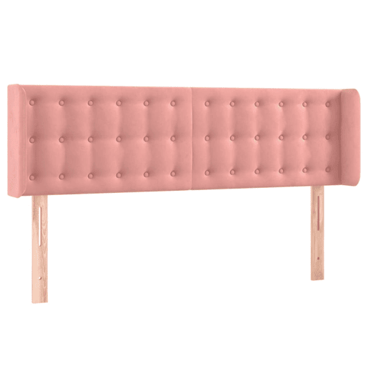 vidaXL Cabeceira de cama c luzes LED veludo 147x16x7888 cm rosa