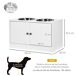Comedero para Perros MDF, Acero Inoxidable PawHut Comedero para Perros MDF, Acero Inoxidable PawHut Blanco