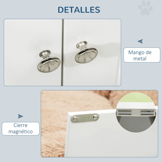 PawHut Comedouro Elevado para Cães Grandes com 2 Tigelas de 2000ml de Aço Inoxidável Comedouro para Cães com 2 Portas e Armazenamento Oculto 60x30x35,5cm Branco