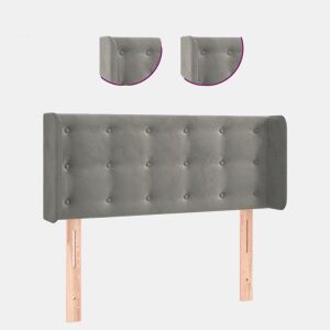 vidaXL Cabeceira cama c luzes LED veludo 103x16x7888 cm cinza-claro