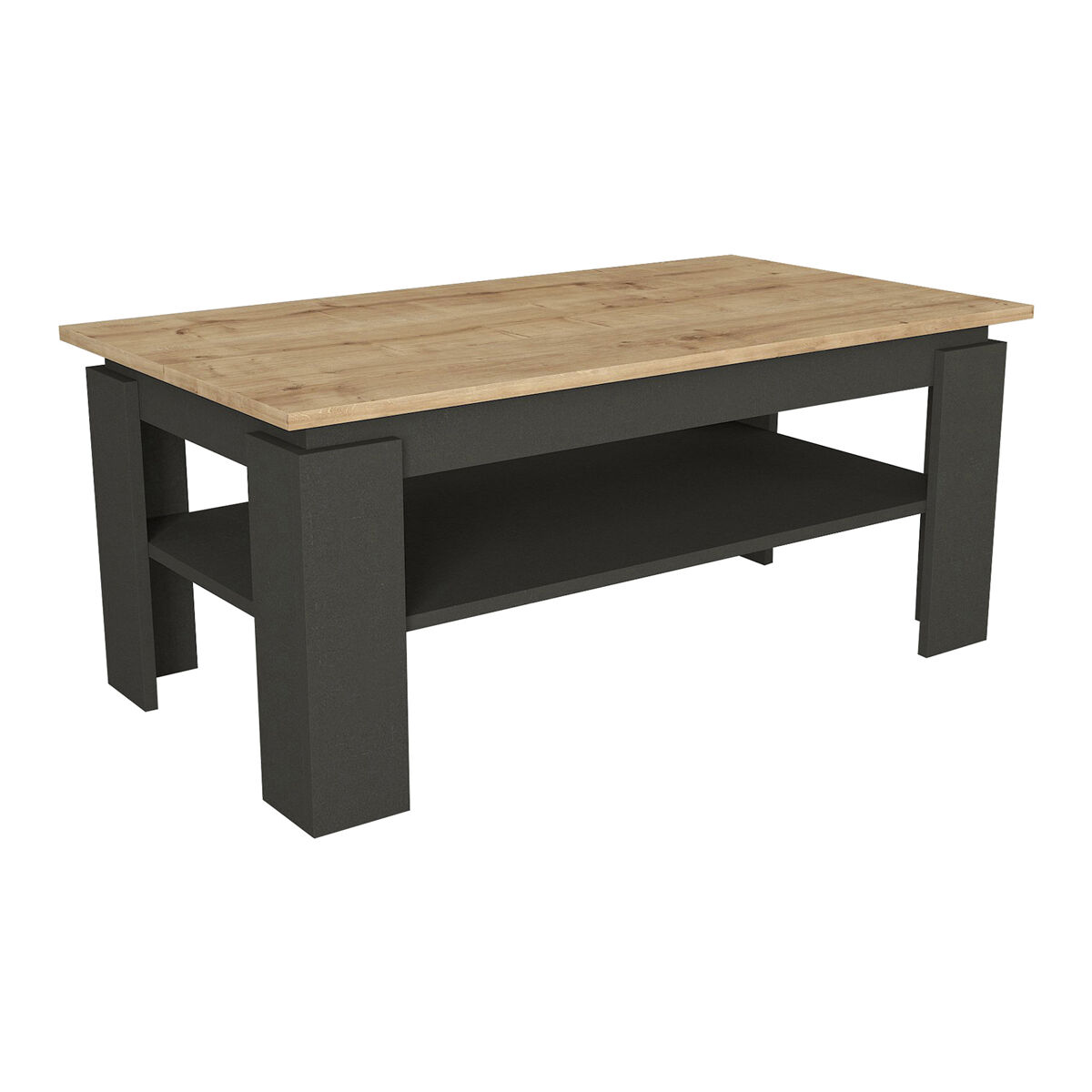 Mesa de centro Krirdfjos con estante aglomerado [en.casa] 110x60