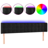 vidaXL Cabeceira de cama c luzes LED veludo 163x16x7888 cm preto