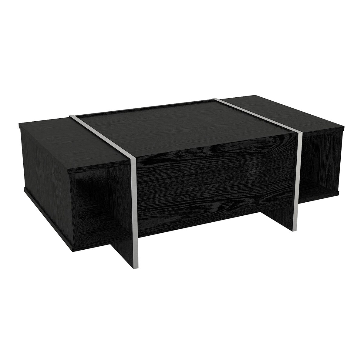 Mesa de centro tavak 104x60x38 cm - negro/plateado [en.casa]