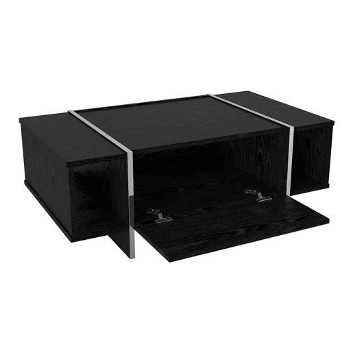 Mesa de centro Tavak 104x60x38 cm PretoPrata en.casa