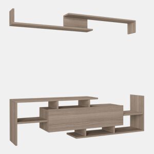 Mesa para TV Liksefte com prateleira de parede 154x28x42 cm aspeto carvalho en.casa