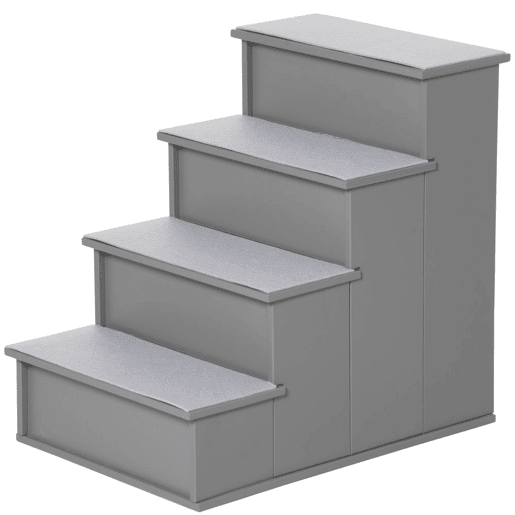 PawHut Escada para Animais de Estimação de 4 Degraus Escada para Cães e Gatos com Tapetes Antideslizantes Removíveis Carga 30 kg para Cama Sofá 40x59x54,2 cm Cinza