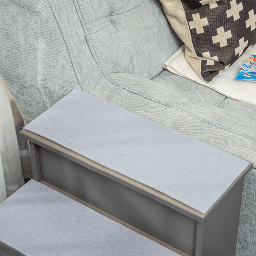 PawHut Escada para Animais de Estimação de 4 Degraus Escada para Cães e Gatos com Tapetes Antideslizantes Removíveis Carga 30 kg para Cama Sofá 40x59x54,2 cm Cinza