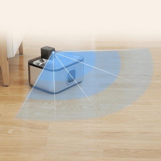 PawHut Fonte de Água para Gatos de Aço Inoxidável 5L Bebedouro Automático para Gatos Fonte de Água para Várias Mascotes com Luz LED Bomba Super Silenciosa Sensor de Movimento e Filtro de 3 Etapas 25,3x20x18 cm Preto