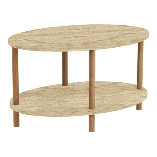 Mesa de centro Højreby 70x44x43 cm Travertino en.casa
