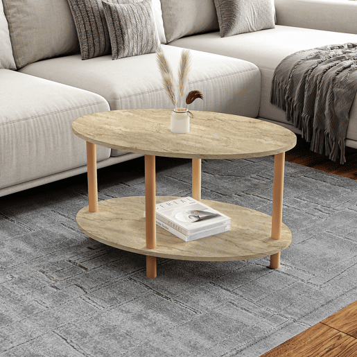 Mesa de centro Højreby 70x44x43 cm Travertino en.casa