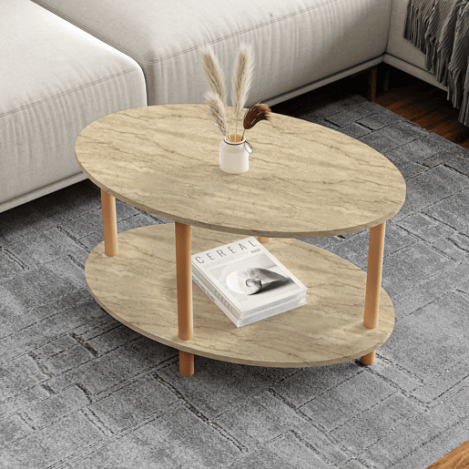 Mesa de centro Højreby 70x44x43 cm Travertino en.casa