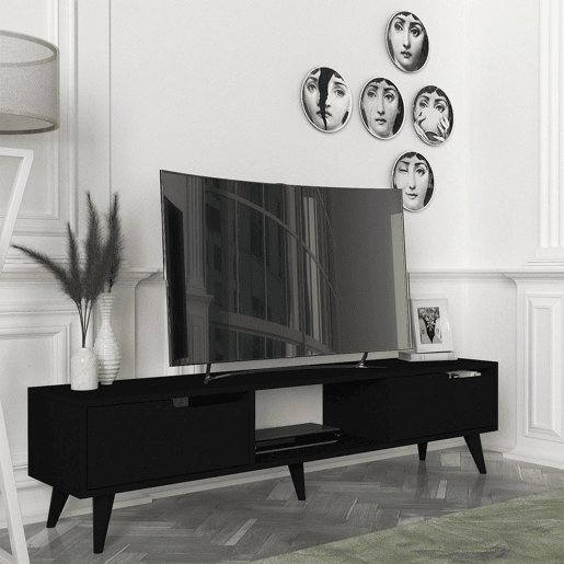 Armário para TV Kullila 160x35x40 cm Preto en.casa