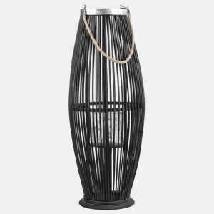 Lanterna TAHITI Madeira de bambu 72 cm Preto