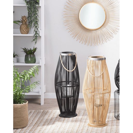 Lanterna TAHITI Madeira de bambu 72 cm Preto Lanterna TAHITI Madeira de bambu 72 cm Preto