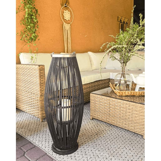Lanterna TAHITI Madeira de bambu 72 cm Preto Lanterna TAHITI Madeira de bambu 72 cm Preto