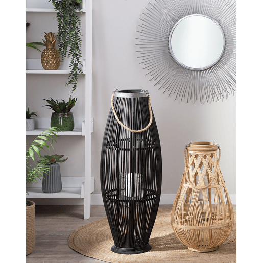 Lanterna TAHITI Madeira de bambu 84 cm Preto Lanterna TAHITI Madeira de bambu 84 cm Preto