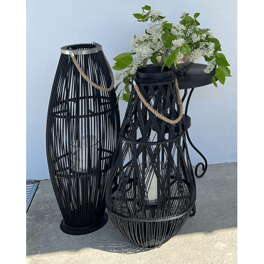 Lanterna TAHITI Madeira de bambu 84 cm Preto Lanterna TAHITI Madeira de bambu 84 cm Preto