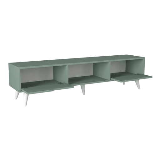 Armário para TV Kullila 160x35x40 cm VerdeBranco en.casa