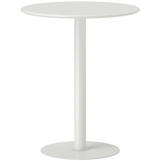 HOMCOM Mesa de Refeição Redonda para 2 Pessoas Mesa de Cozinha de Aço para Interior e Exterior Ø60x72 cm Branco