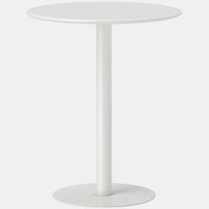 HOMCOM Mesa de Refeição Redonda para 2 Pessoas Mesa de Cozinha de Aço para Interior e Exterior Ø60x72 cm Branco