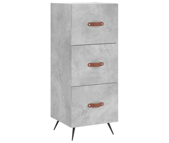 Vidaxl aparador de madera contrachapada gris hormigón 34,5x34x90 cm