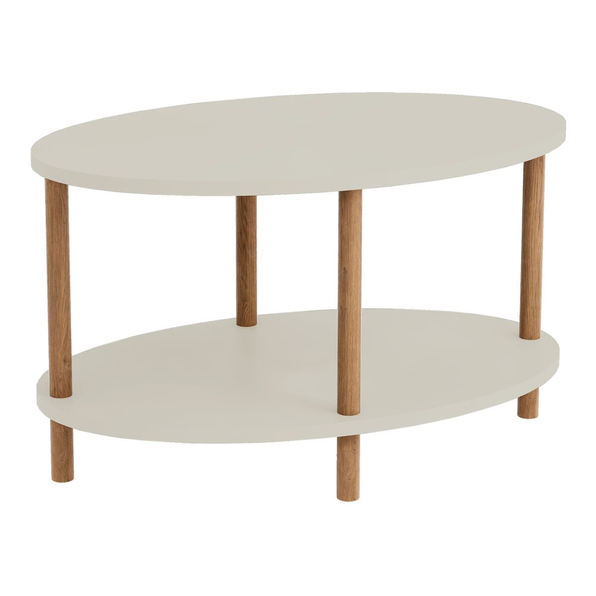 Mesa de centro højreby ovalada 43x70x44 cm - color arenisca [en.casa]
