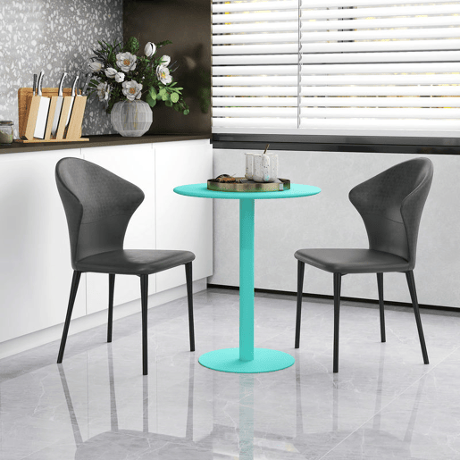 HOMCOM Mesa de Refeição Redonda para 2 Pessoas Mesa de Cozinha de Aço para Interior e Exterior Ø60x72 cm Verde