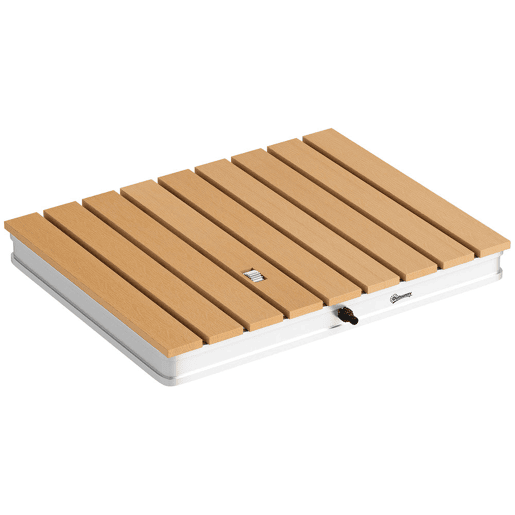 Outsunny Kit de Duche de Jardim Portátil Duche Exterior de Chão Altura Ajustável até 4 m Estrutura de Alumínio Resistente à Água Raios UV para Campismo Piscina Praia 70,5x55x7,5 cm Madeira