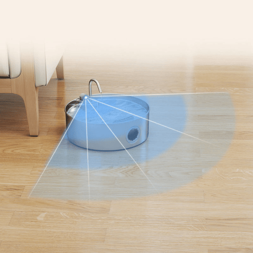 PawHut Fonte para Gatos em Aço Inoxidável 7L Bebedouro para Gatos Silencioso Fonte de Água para Animais Automática com Sistema de Filtros Luz LED e Bomba Super Silenciosa 30,5x31,2x19,3 cm Prata