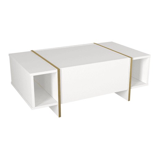 Mesa de centro Tavak 104x60x38 cm BrancoDourado en.casa
