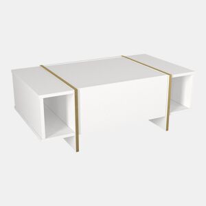 Mesa de centro Tavak 104x60x38 cm BrancoDourado en.casa
