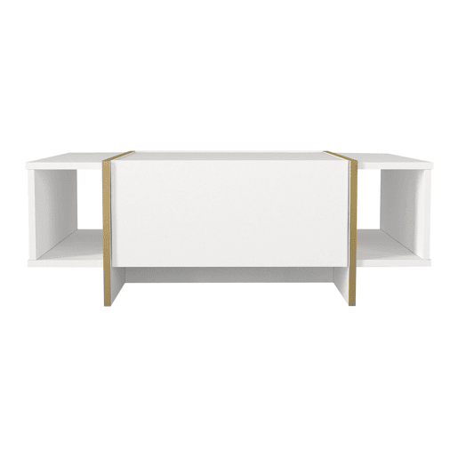 Mesa de centro Tavak 104x60x38 cm BrancoDourado en.casa