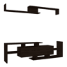 Mesa para TV Liksefte com prateleira de parede 154x28x42 cm preto en.casa