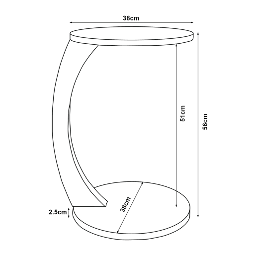 Mesa de apoio Holeby 56 x Ø 38 cm Cor de arenito en.casa