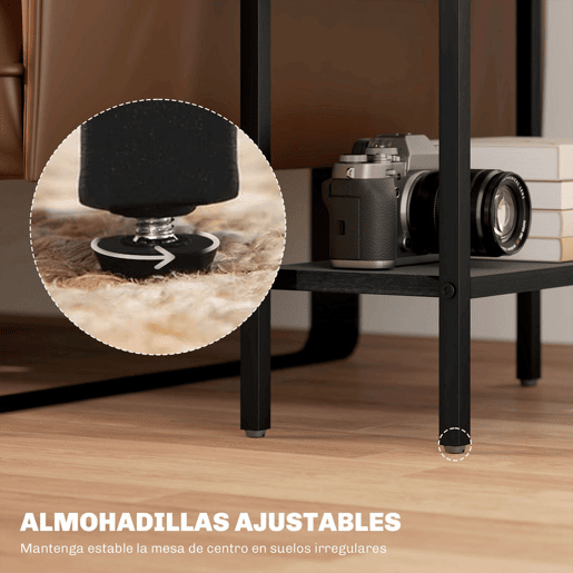 HOMCOM Mesa Auxiliar Estreita de 3 Níveis Mesinha Auxiliar Industrial com Prateleiras Abertas e Estrutura de Aço para Sala de Estar Quarto 43x18x62,5 cm Preto
